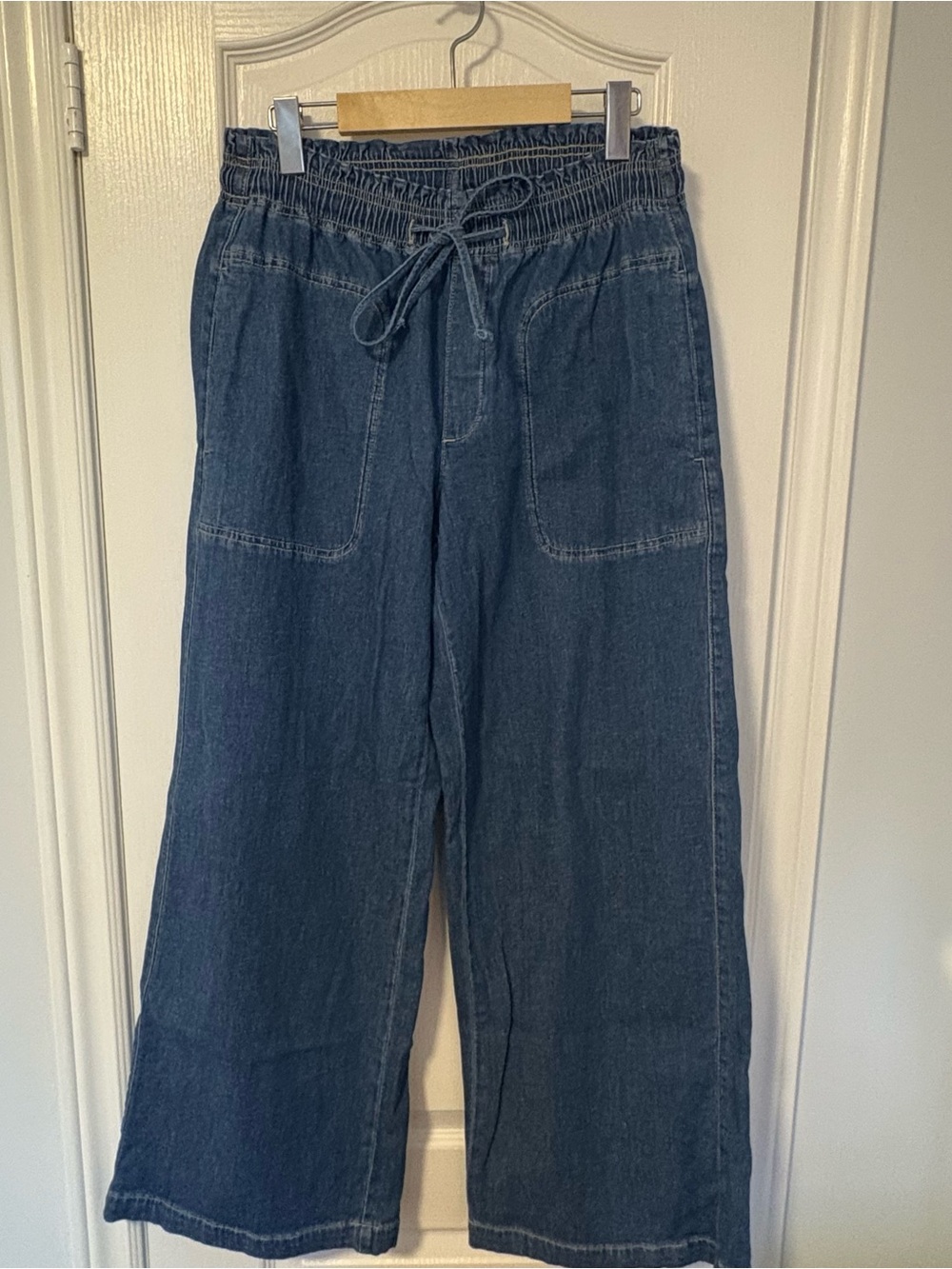 American Eagle Linen-Blend Pull-On Denim Pants - Size S
